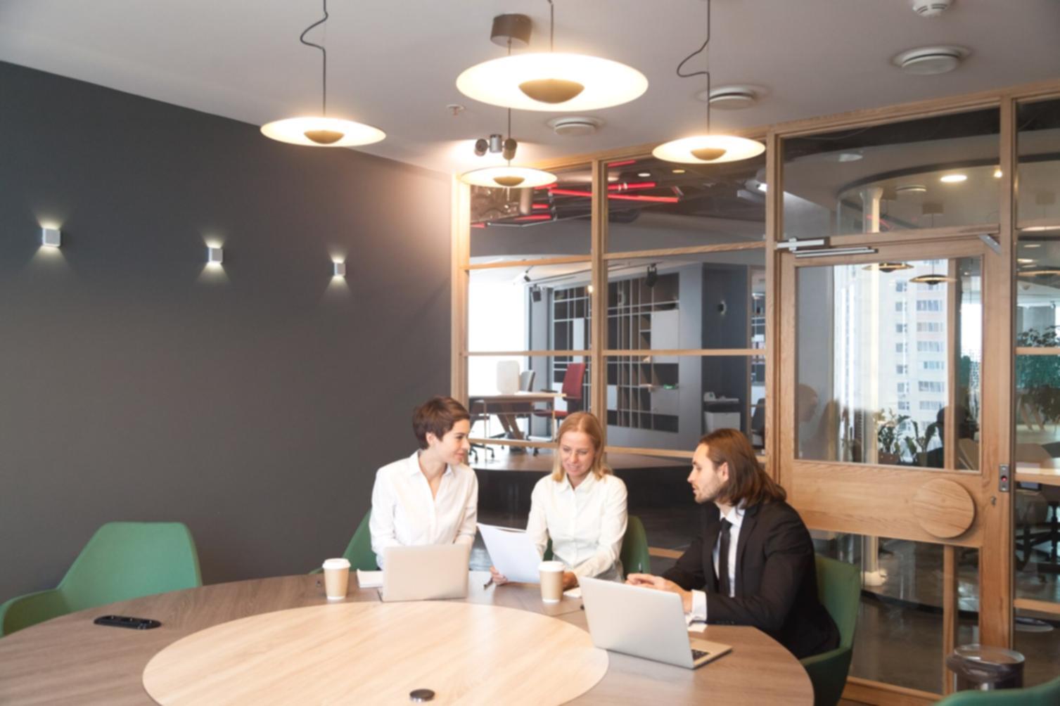 Consultation budgétaire personnalisée avec un conseiller virelaxentora dans un bureau moderne